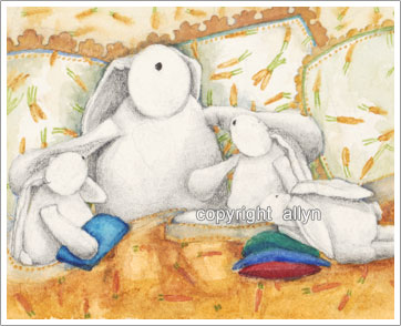 Mimi, the rabbit and her babies