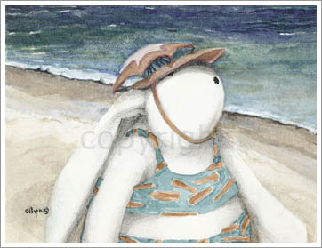 Mimi enjoying a stroll down the beach