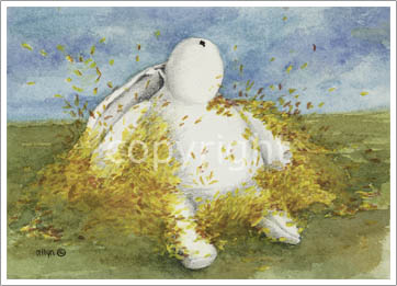 Mimi plays in the yellow leaves