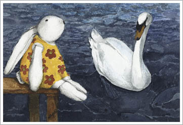 Chatting with swan